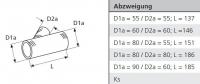 Abzweigstueck 90/60/90 45 Grad