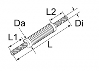 Abgasschalldaempfer D38, L=1000mm, Edelstahl