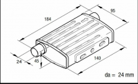 Abgasschalldaempfer Ø 24mm L=140mm