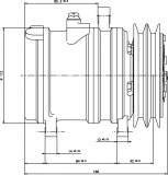 Kompr HR SP10 12V R134a VE FL 105 P6 Y