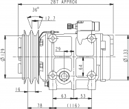 Kompr TM C31 24V R134a VE FL 154 B2 Y