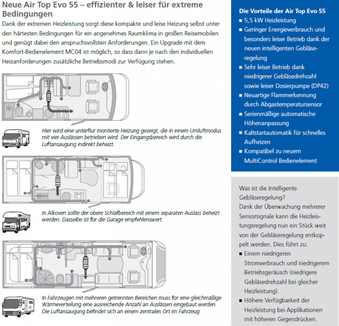 Diesel Heizung WEBASTO Air Top Evo 55 RV Comfort